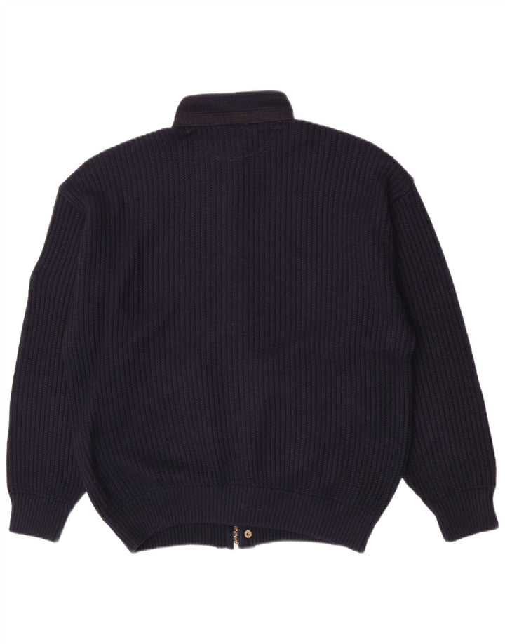 Loli Wolf Herren-Strickjacke, große marineblaue Wolle