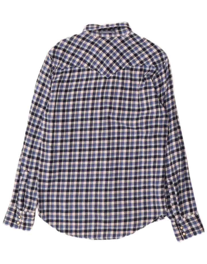 Levi's Slim-Fit-Flanellhemd für Herren aus mittelblau karierter Baumwolle