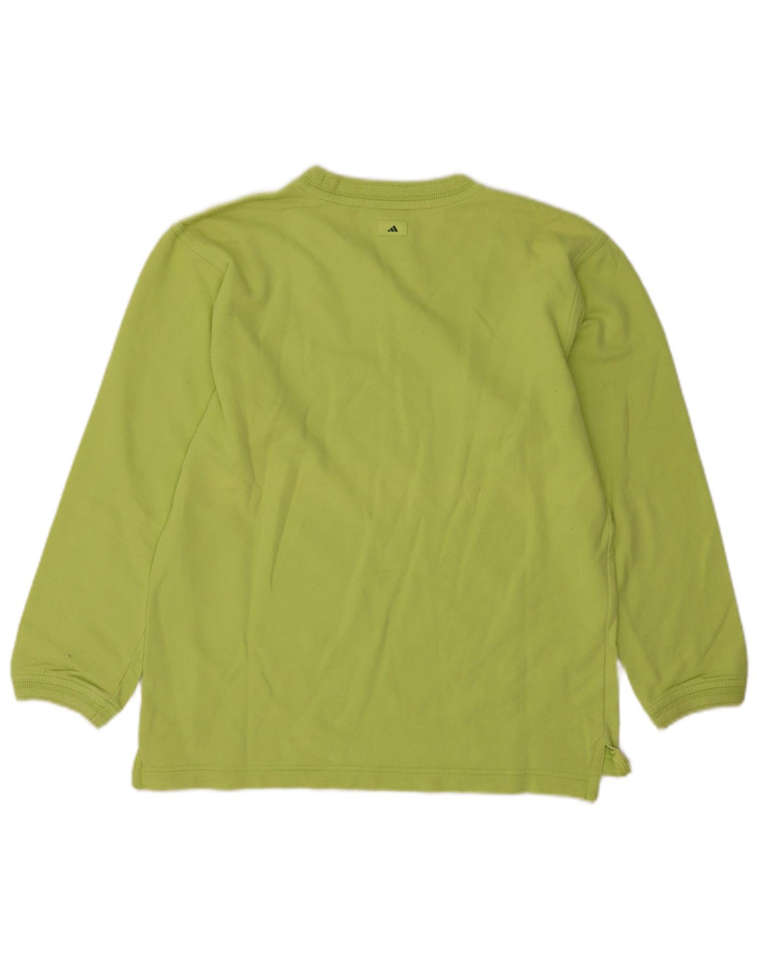 Adidas Damen Sweatshirt Pullover UK 12 Mittelgrüne Baumwolle