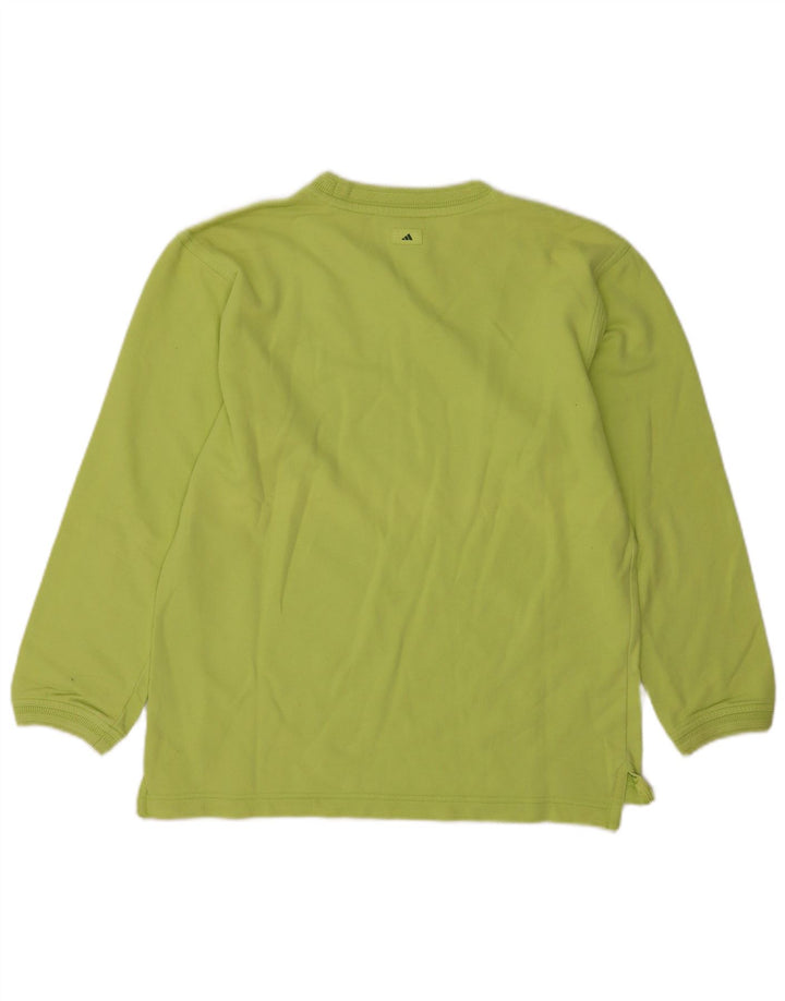 Adidas Damen Sweatshirt Pullover UK 12 Mittelgrüne Baumwolle