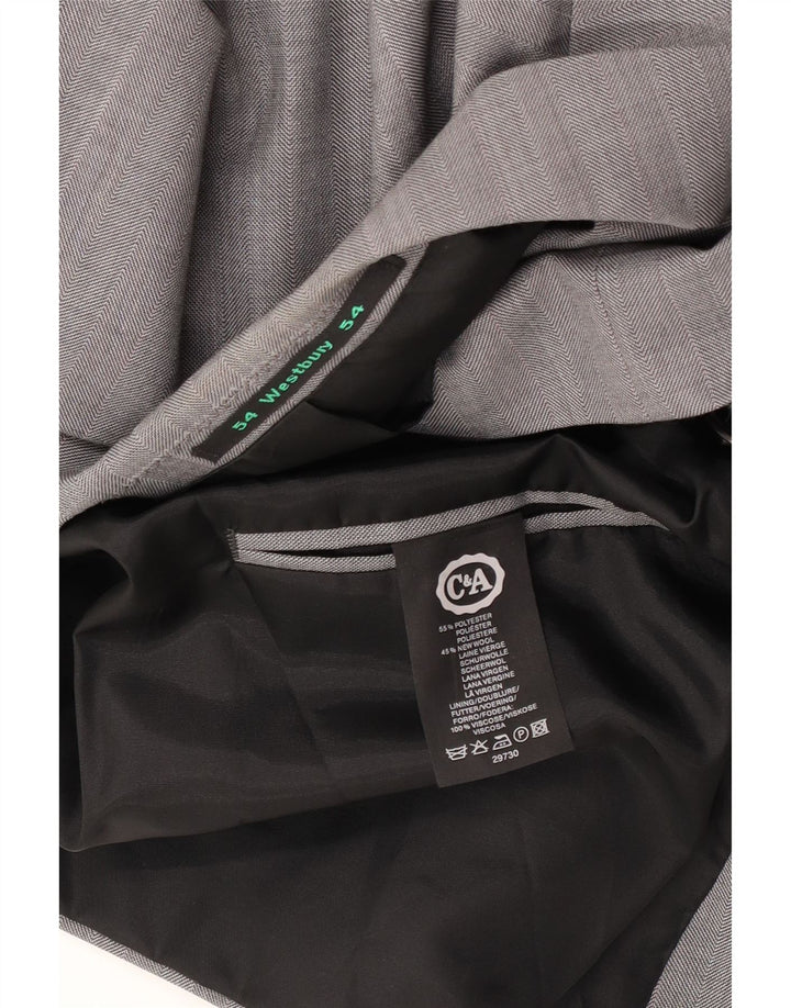 C & A Herren-Blazer, zweireihig, IT 54, 2XL, Grau, Polyester