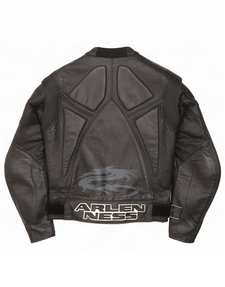 Arlen Ness Damen Motorstyle Graphic Racer Jacke Größe 42 Large Schwarz