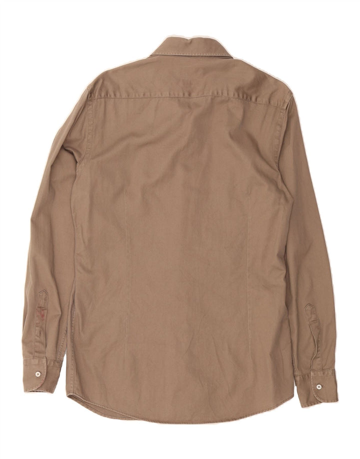 MASSIMO DUTTI Mens Shirt Medium Brown Cotton Vintage Massimo Dutti and Second-Hand Massimo Dutti from Messina Hembry 