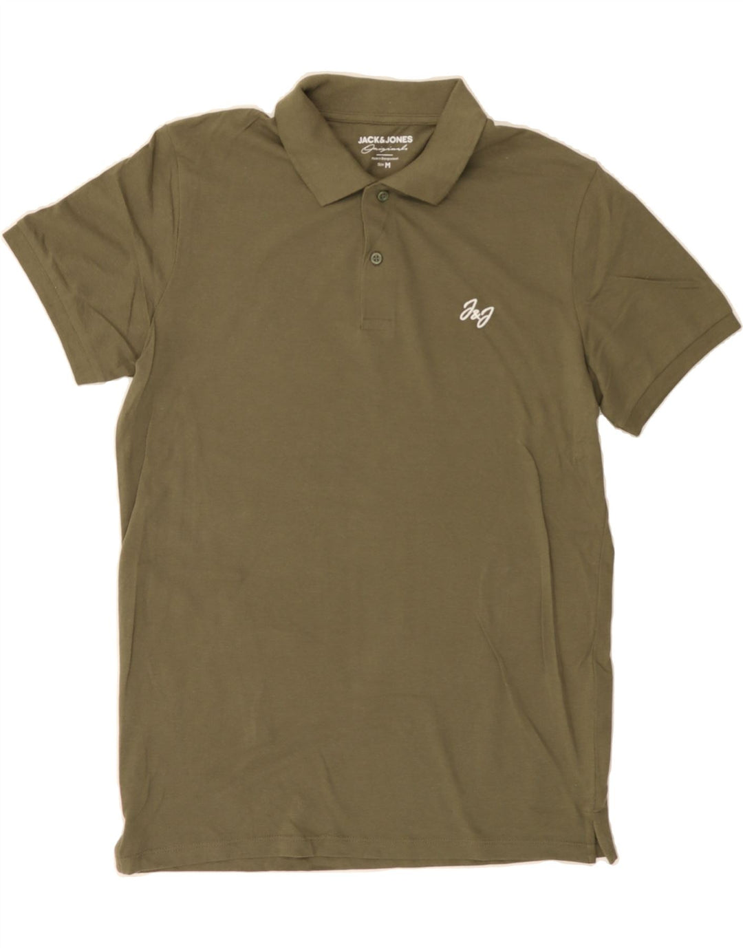 JACK & JONES Mens Polo Shirt Medium Khaki Cotton Vintage Jack & Jones and Second-Hand Jack & Jones from Messina Hembry 