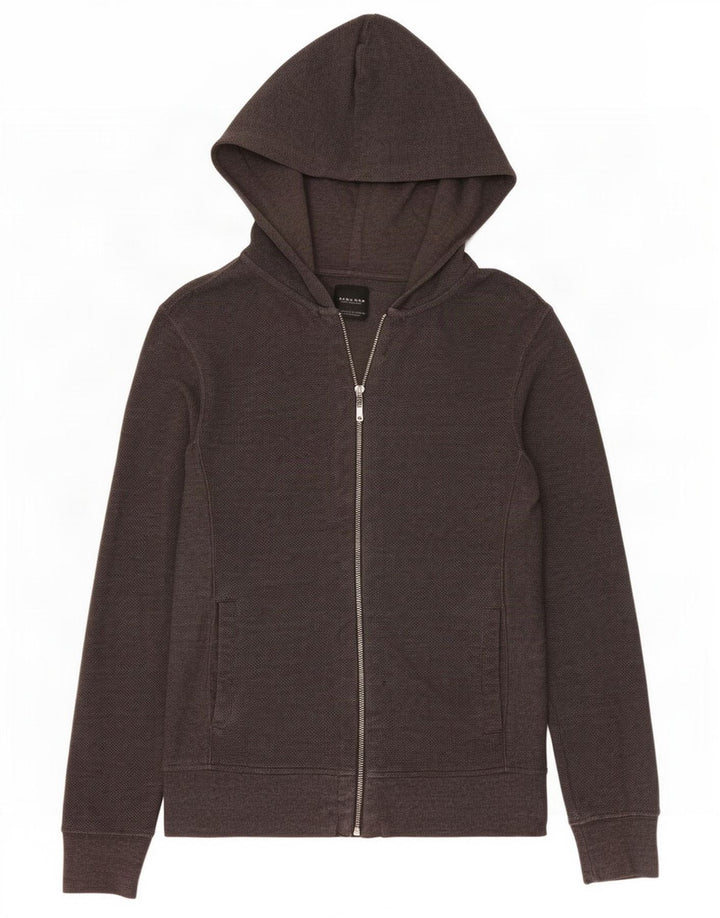 Zara Herren-Kapuzenpullover mit Reißverschluss, Mittelgrau