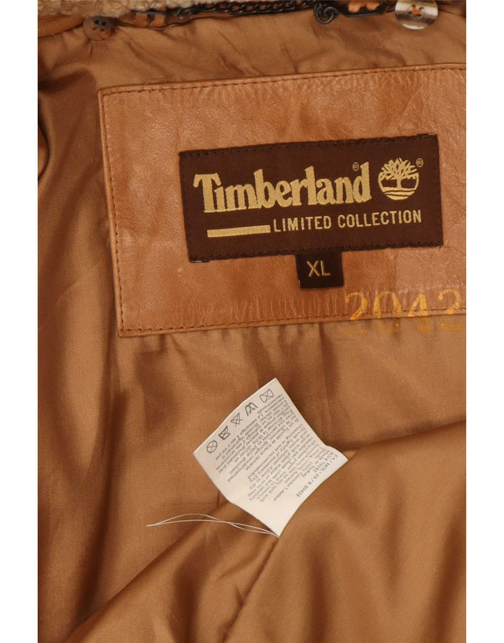 Timberland Herren Leder Bomberjacke UK 42 XL Braunes Leder