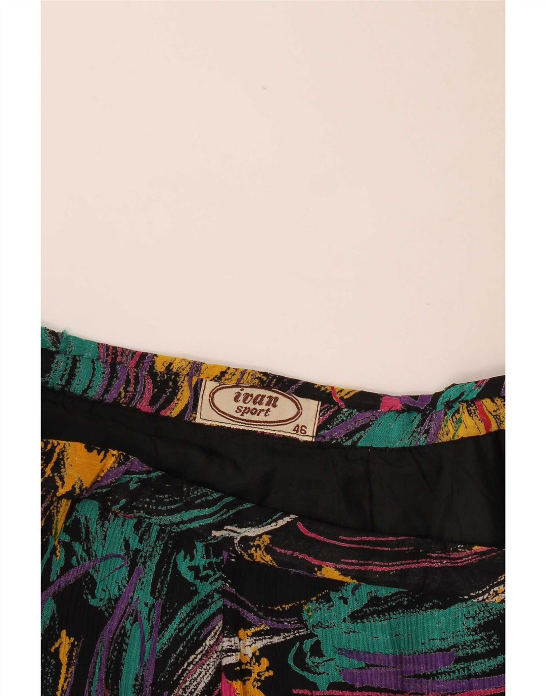 Vintage Damen Faltenrock mit abstraktem Muster IT 46 Groß W28 Mehrfarbig