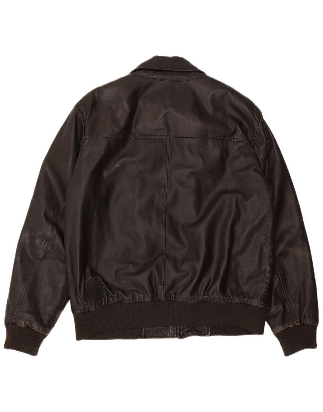 Geox Herren Bomber Lederjacke UK 42 XL Schwarzes Leder