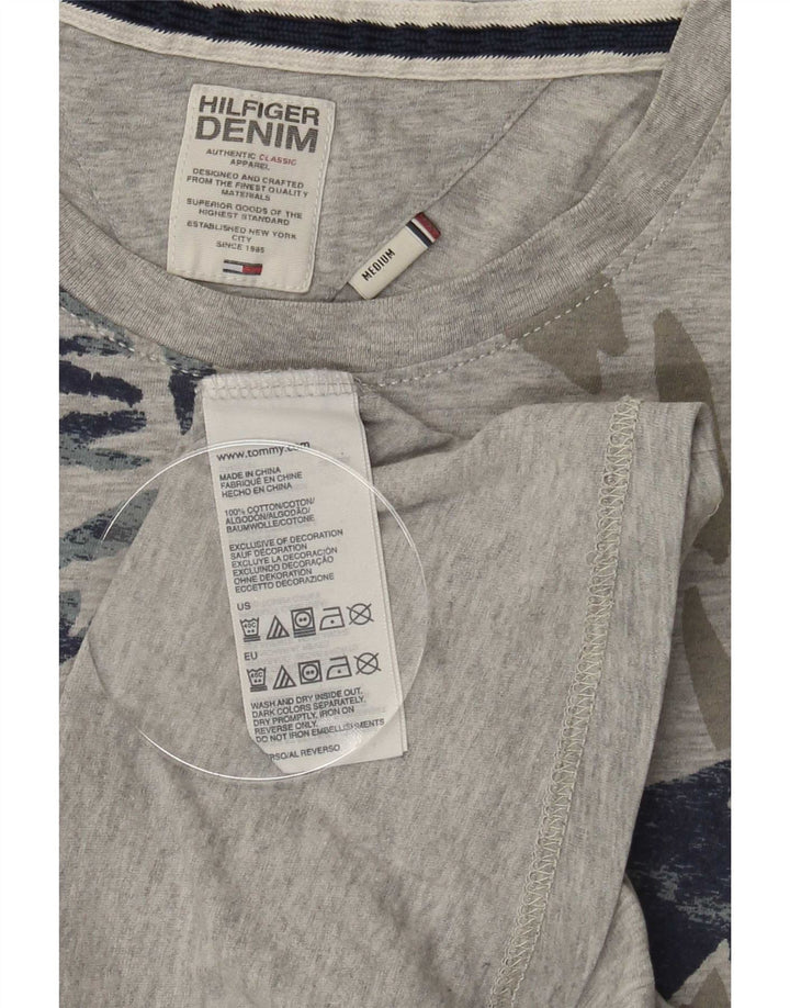 Tommy Hilfiger Herren-T-Shirt mit Grafik, mittelgrau meliert, Baumwolle