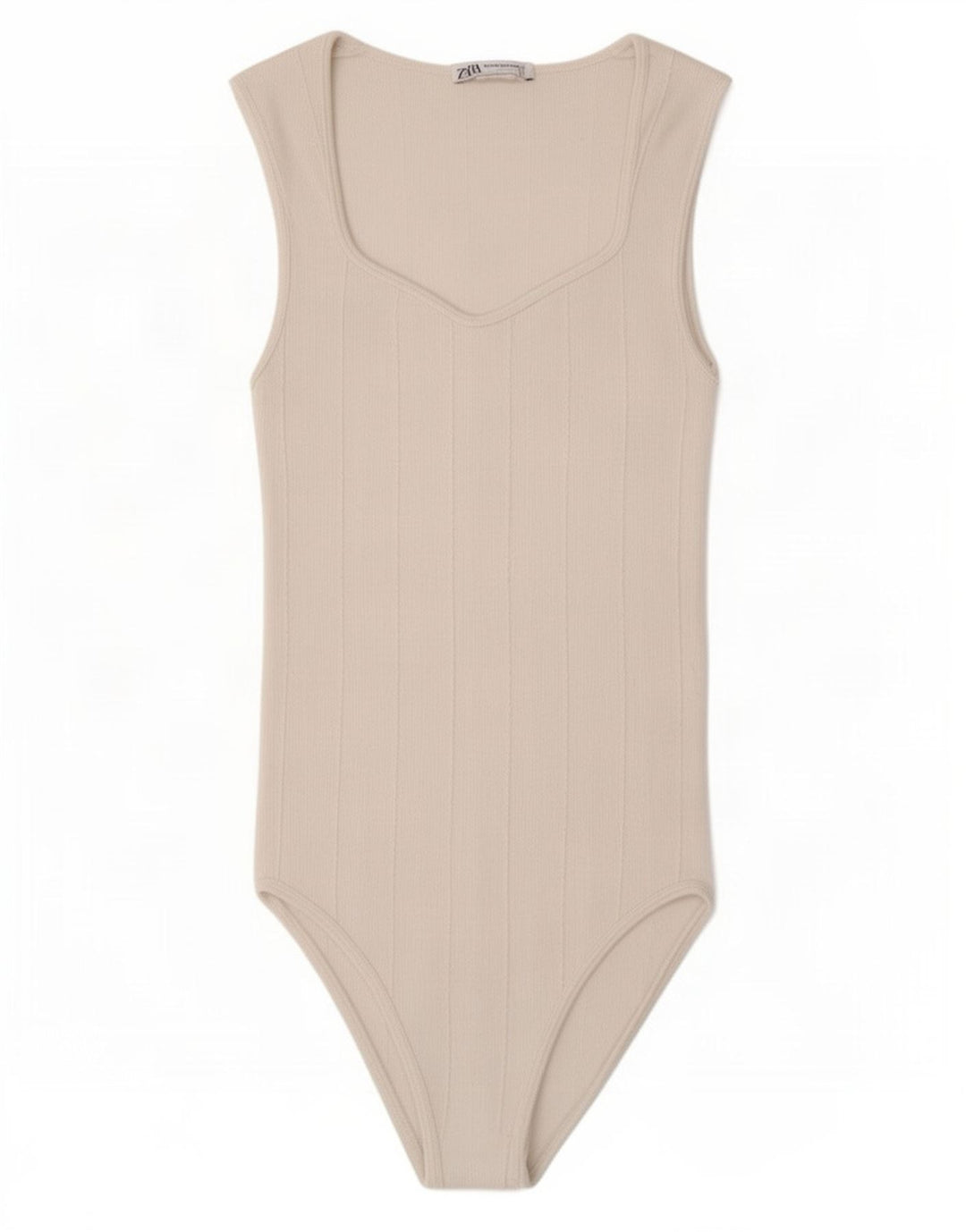 Zara Damen Ärmelloser Body UK 12 Mittelweiß