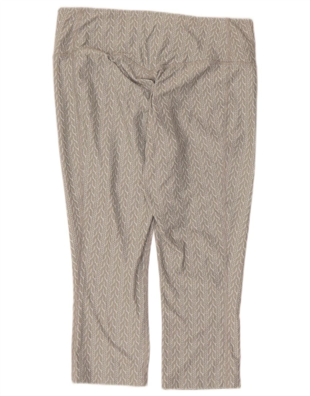 Nike Womens Dri Fit Capri Leggings UK 14 Mittelgraues geometrisches Polyester