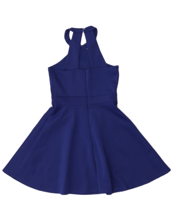 Lipsy Neckholder-Swingkleid für Mädchen, 11–12 Jahre, blau geblümt, Polyester
