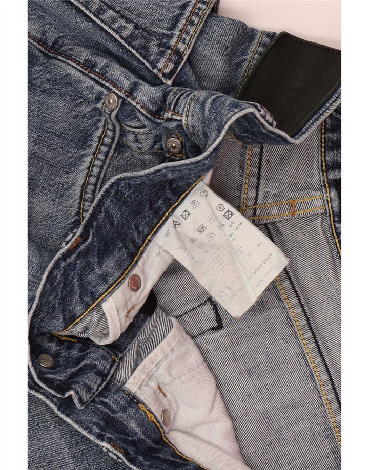 Hugo Boss Herren Straight Jeans W34 L29 Blaue Baumwolle