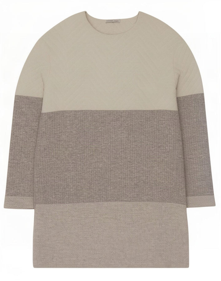 Zara Damen-Sweatshirt-Pullover UK 14 Mittelgrauer Farbblock
