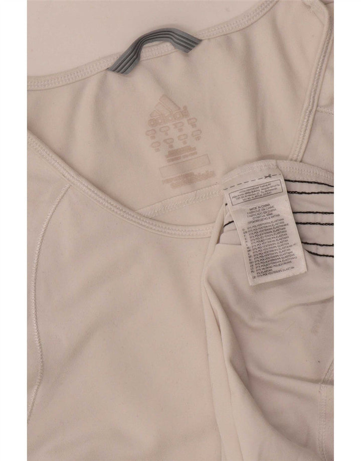 Adidas Damen Climalite T-Shirt Top UK 12 Medium Weiß Polyester