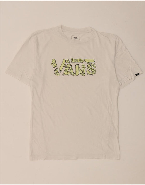 Vans Custom Fit Grafik-T-Shirt für Damen, UK 18, XL, weiße Baumwolle