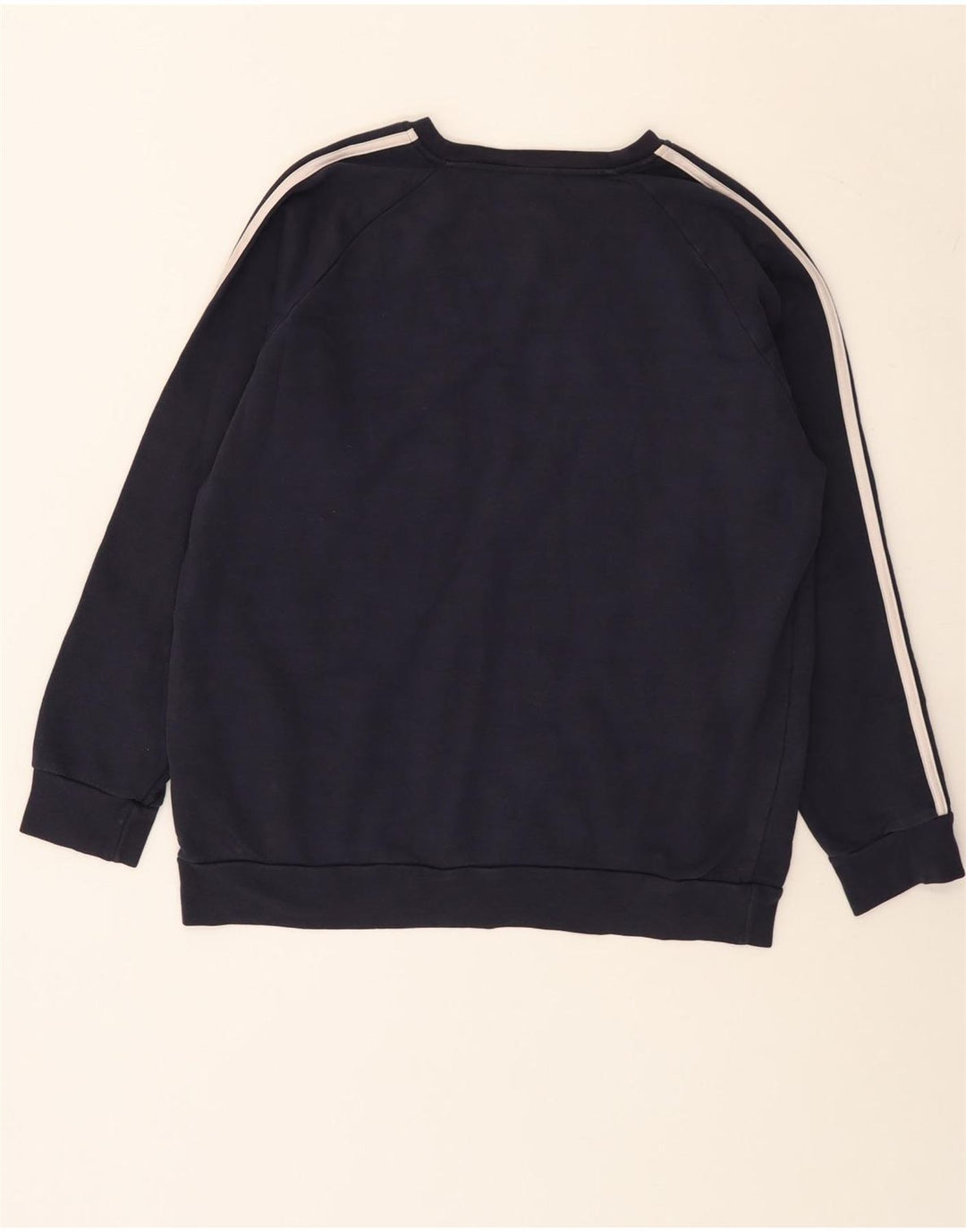 Adidas Damen Übergroßer Sweatshirt-Pullover UK 12/14 Mittelmarineblaue Baumwolle