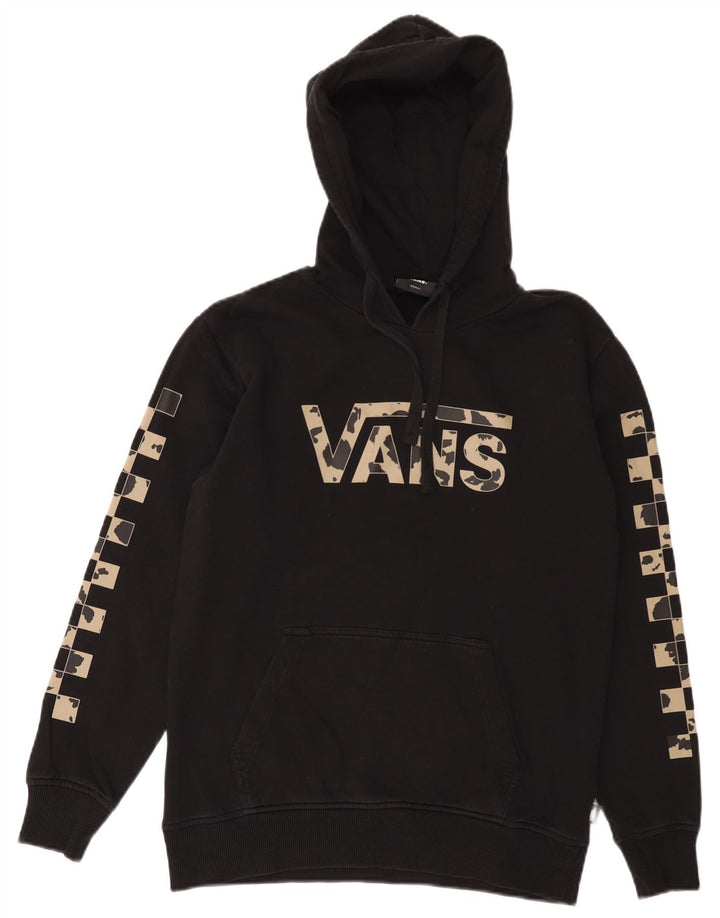 VANS Mens Graphic Hoodie Jumper Small Black Cotton