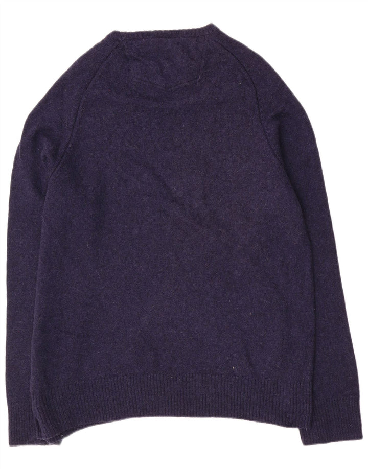 Fat Face Herren-Pullover mit Rundhalsausschnitt, 2XL, marineblaue Wolle