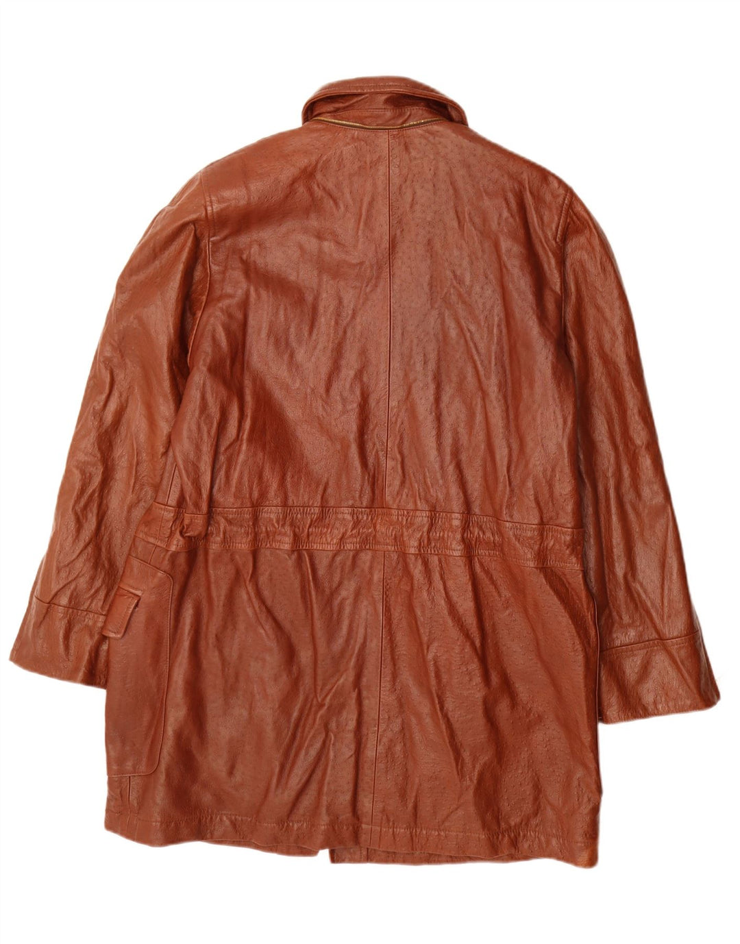 Escada Womens by Margaretha Ley Loose Fit Ledermantel EU 40 Mittelbraun