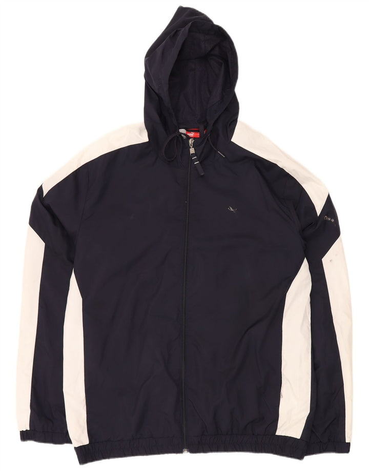 PUMA Herren-Trainingsanzug mit Kapuze, Oberteil, Jacke, groß, Marineblau, Farbblock