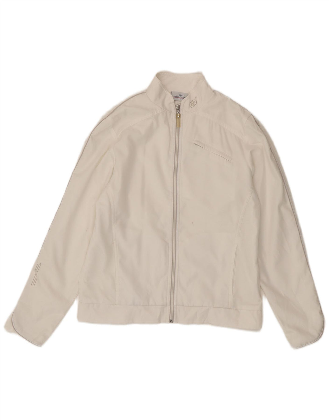 Sergio Tacchini Damen-Trainingsanzug, Oberteil, Jacke, Größe 14, mittelweiß