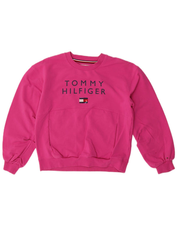 Tommy Hilfiger Mädchen-Sweatshirt mit Grafik, 13–14 Jahre, rosa Baumwolle
