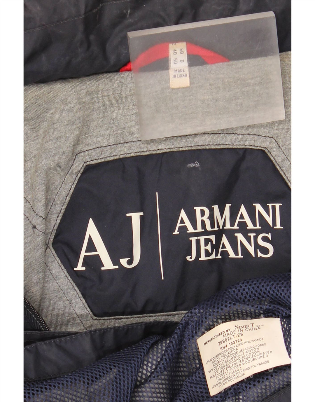 Armani Jeans Herren Regenjacke UK 40 Large Marineblau Polyamid