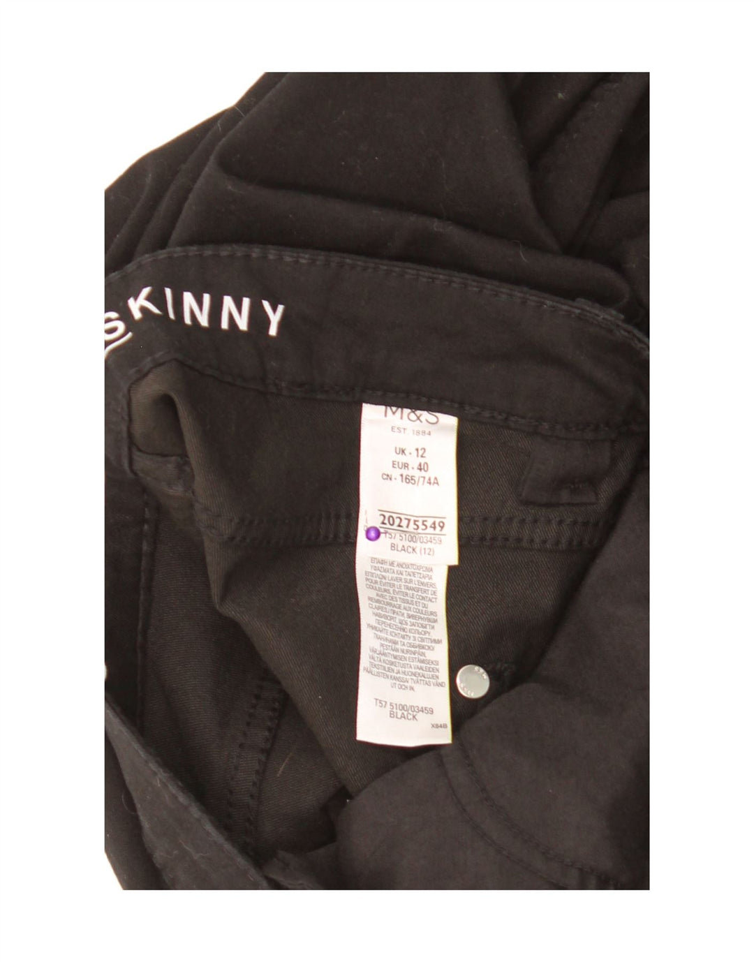 Marks & Spencer Damen-Hose, kurz geschnitten, UK 12, M, W30, L22, Schwarz