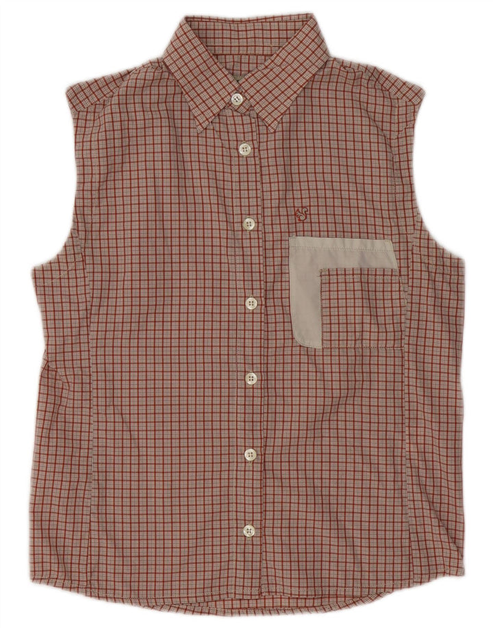 Bailo Damen ärmelloses Hemd UK 14 Medium Red Check Polyamid