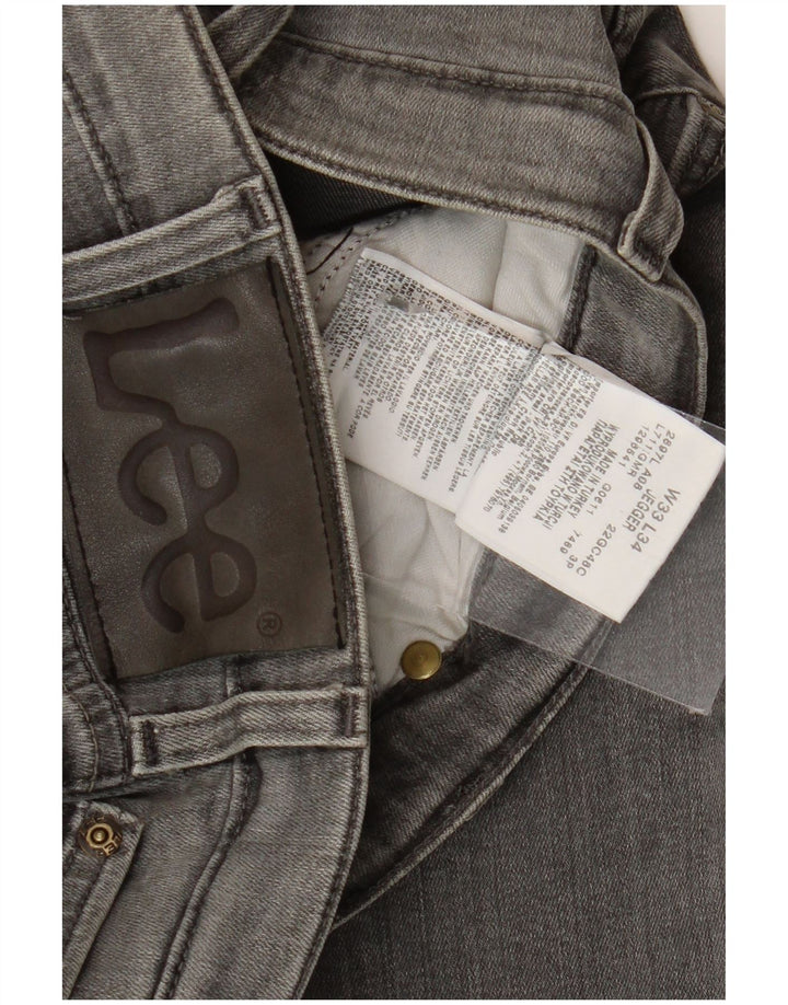 Lee Herren Jegger Straight Jeans W33 L30 Graue Baumwolle