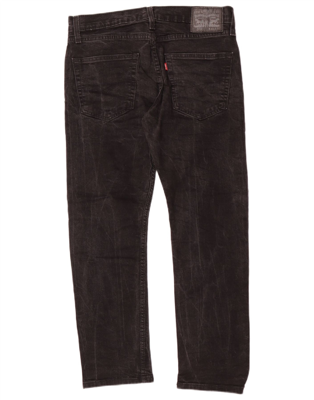 Levi's Herren 502 Tapered Jeans W32 L27 Schwarze Baumwolle