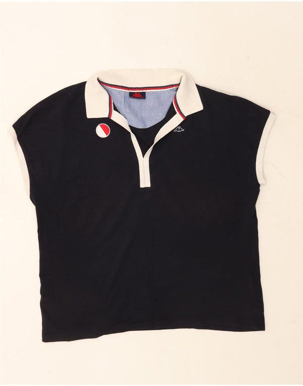 KAPPA Damen Übergroßes Poloshirt UK 16 Large Marineblau