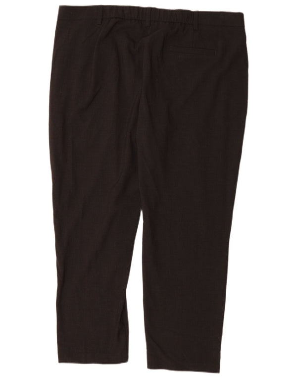 Marks & Spencer Damen-Hose mit hoher Taille, kurz geschnitten, UK 18, XL, W36, L25, Grau