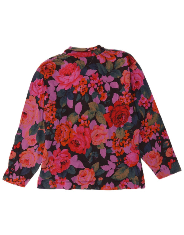 Belfe Langarm-Blusenoberteil für Damen, UK-Größe 46, groß, mehrfarbig, Blumenmuster, Baumwolle