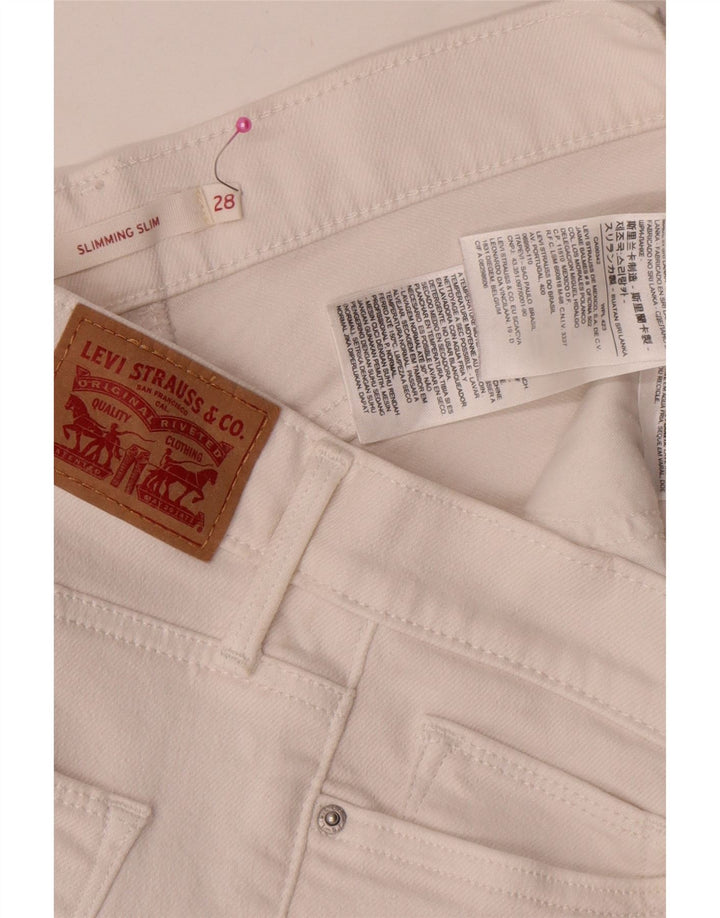 Levi's Damen Slim Slim Jeans W28 L31 Weiße Baumwolle