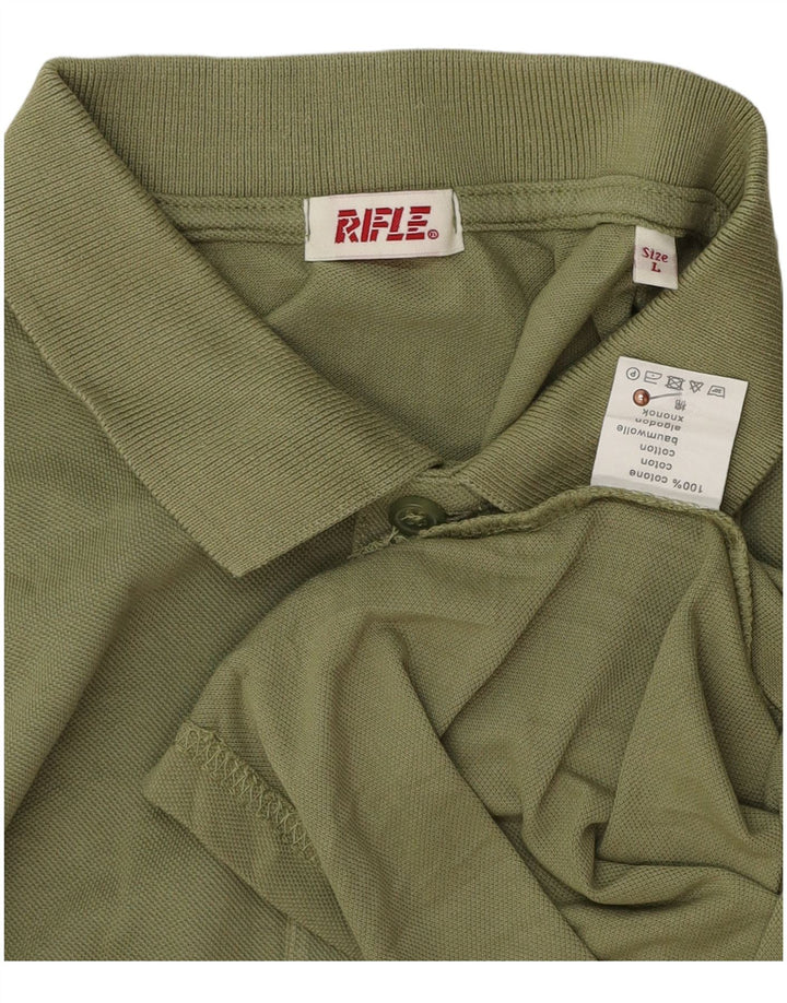 Rifle Herren-Poloshirt, groß, grüne Baumwolle