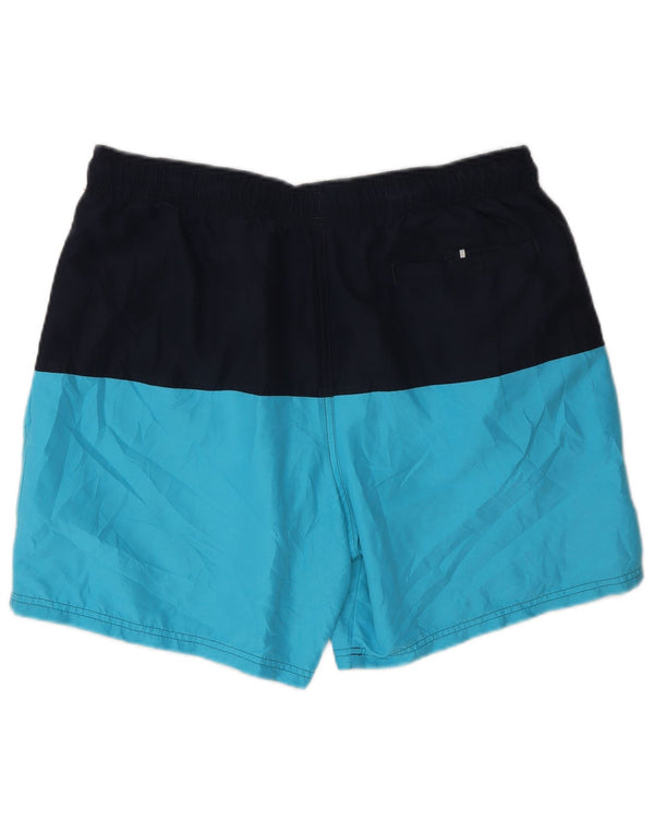 Marks & Spencer Herren-Badeshorts, groß, blaues Farbblock-Polyester