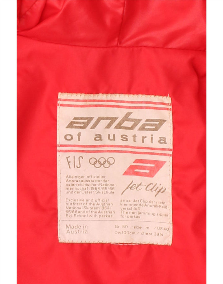 ANBA Mens Graphic Windbreaker Jacket UK 38 Medium Red