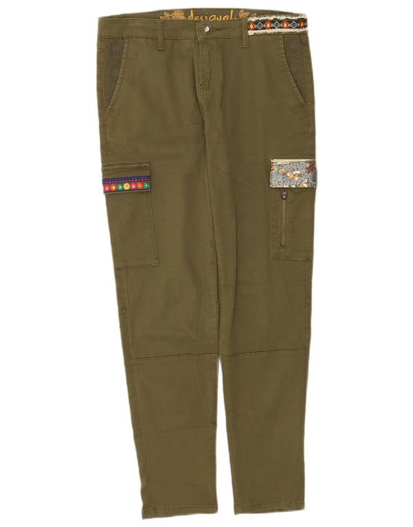 Desigual Damen Graphic Slim Cargohose EU 40 Medium W30 L29 Khaki