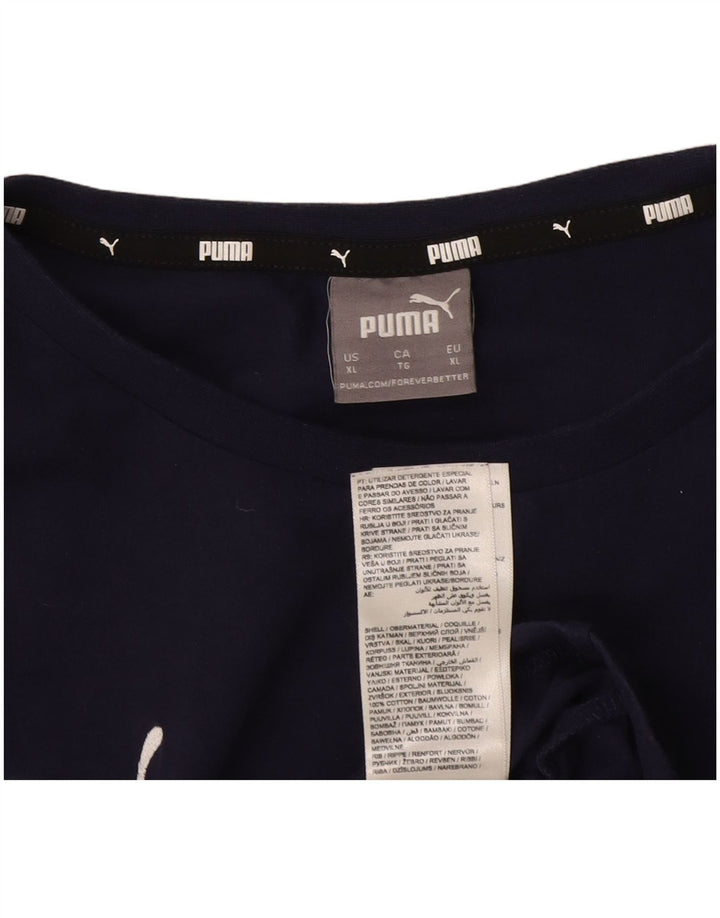 Puma Herren T-Shirt Top XL Marineblau Baumwolle