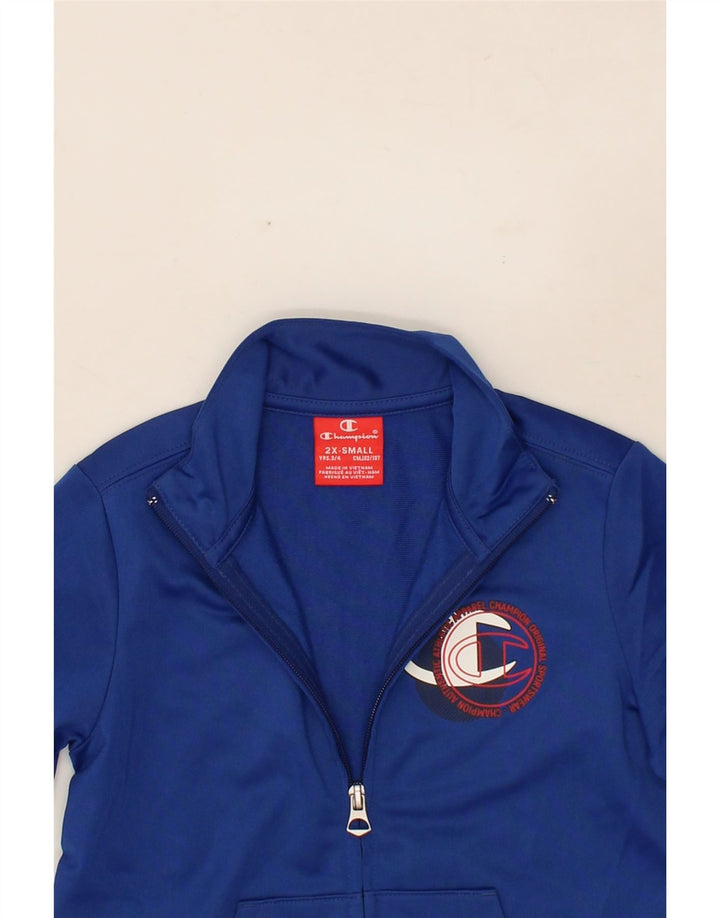 CHAMPION Boys Graphic Tracksuit Top Jacket 3-4 Years 2XS Blue Vintage Champion and Second-Hand Champion from Messina Hembry 