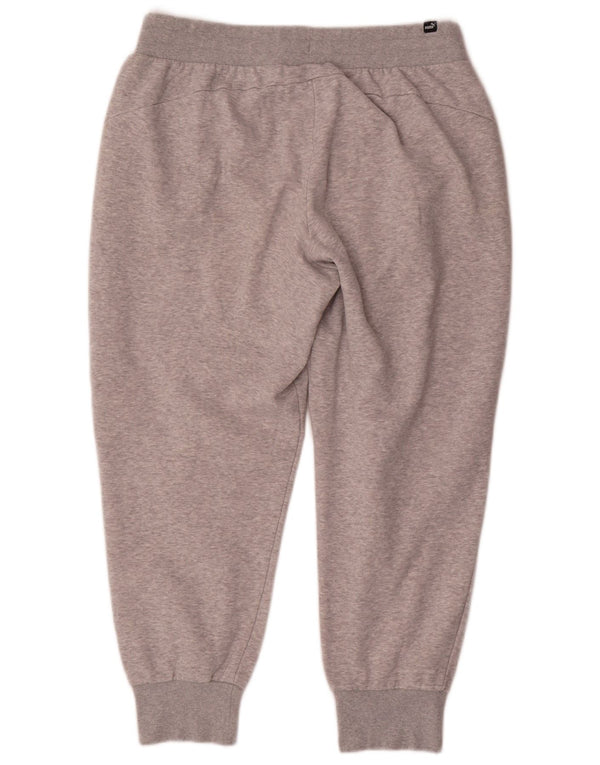 Puma Damen-Trainingshose, Jogginghose, Größe 40, Größe L, grau gefleckte Baumwolle