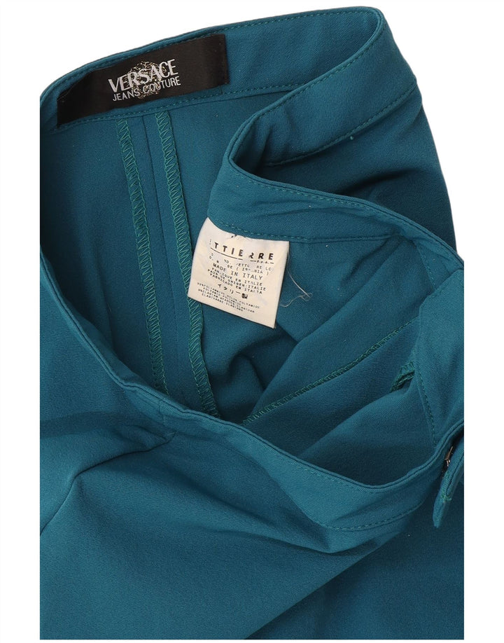 Versace Damen Gerade Freizeithose W30 L34 Blau Polyamid