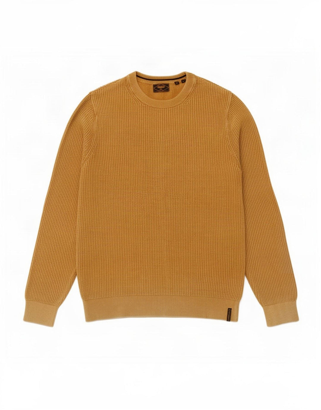 Superdry Herren-Pullover mit Rundhalsausschnitt, Größe S, gelbe Baumwolle