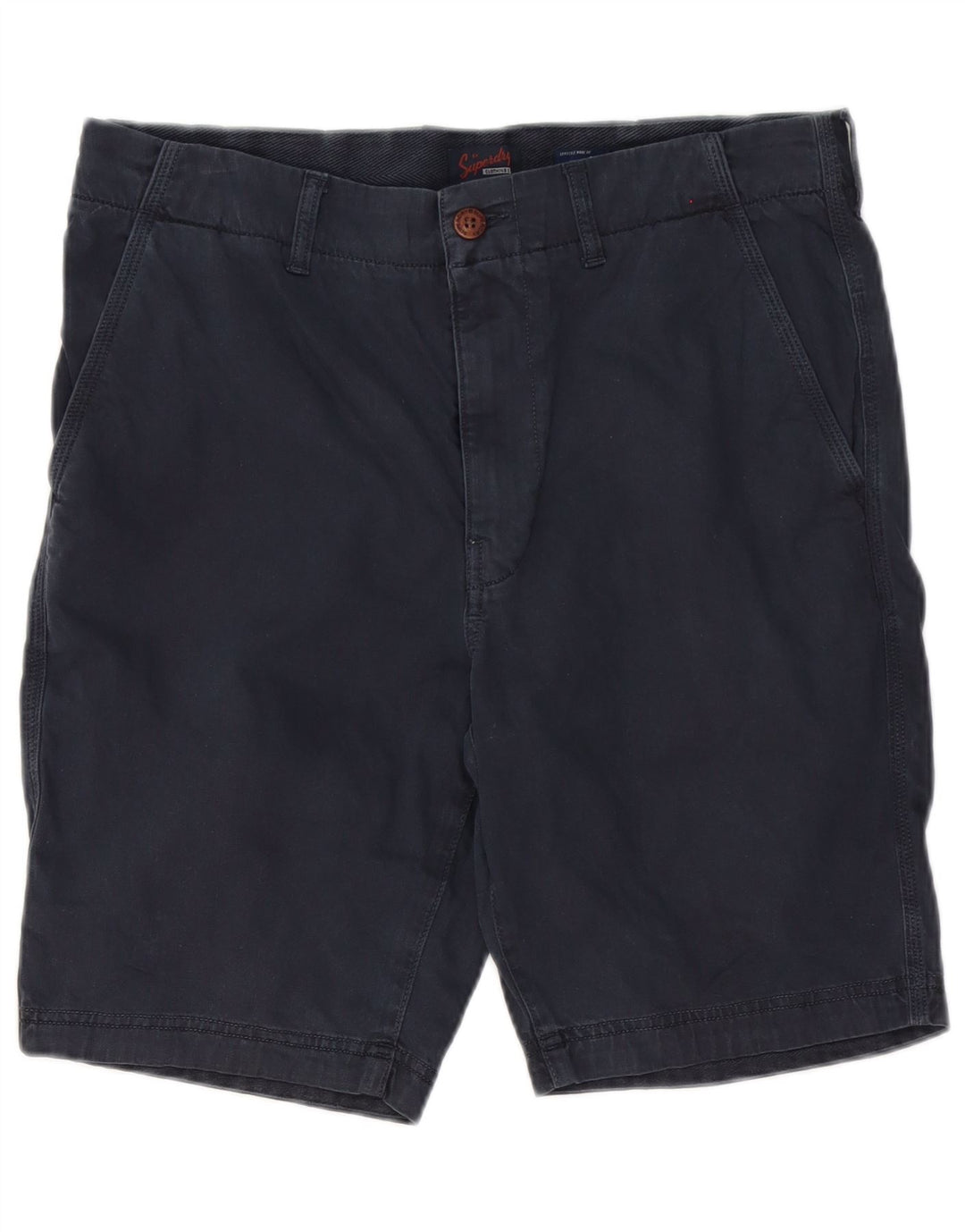 Superdry Herren-Chinoshorts W32, mittelmarineblaue Baumwolle