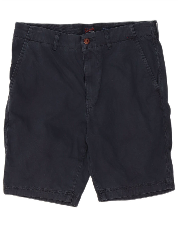 Superdry Herren-Chinoshorts W32, mittelmarineblaue Baumwolle