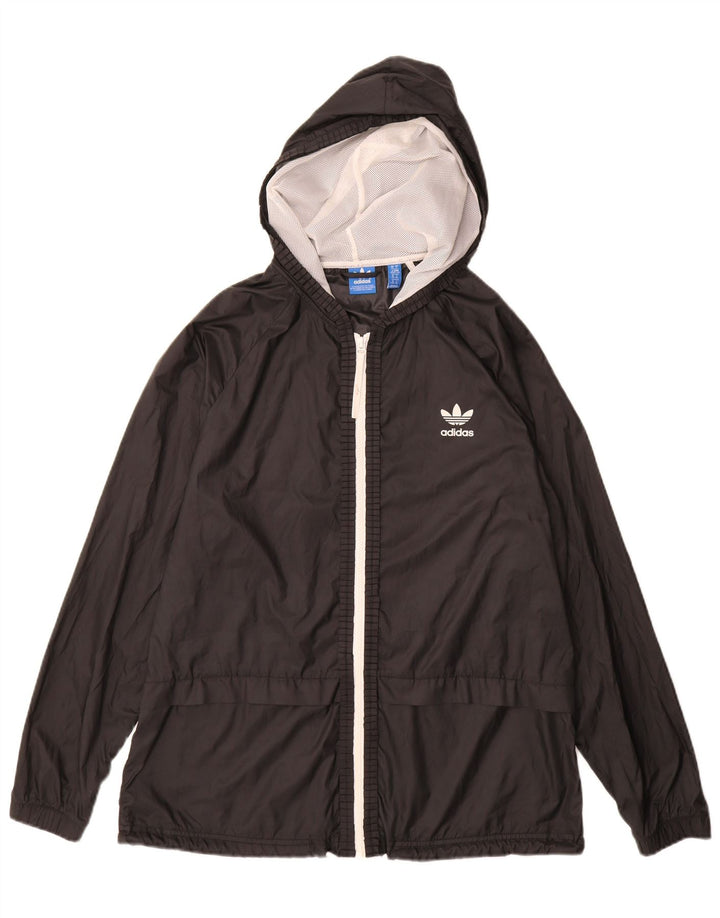 Adidas Damen Regenjacke mit Kapuze UK 18 XL Schwarz Polyester
