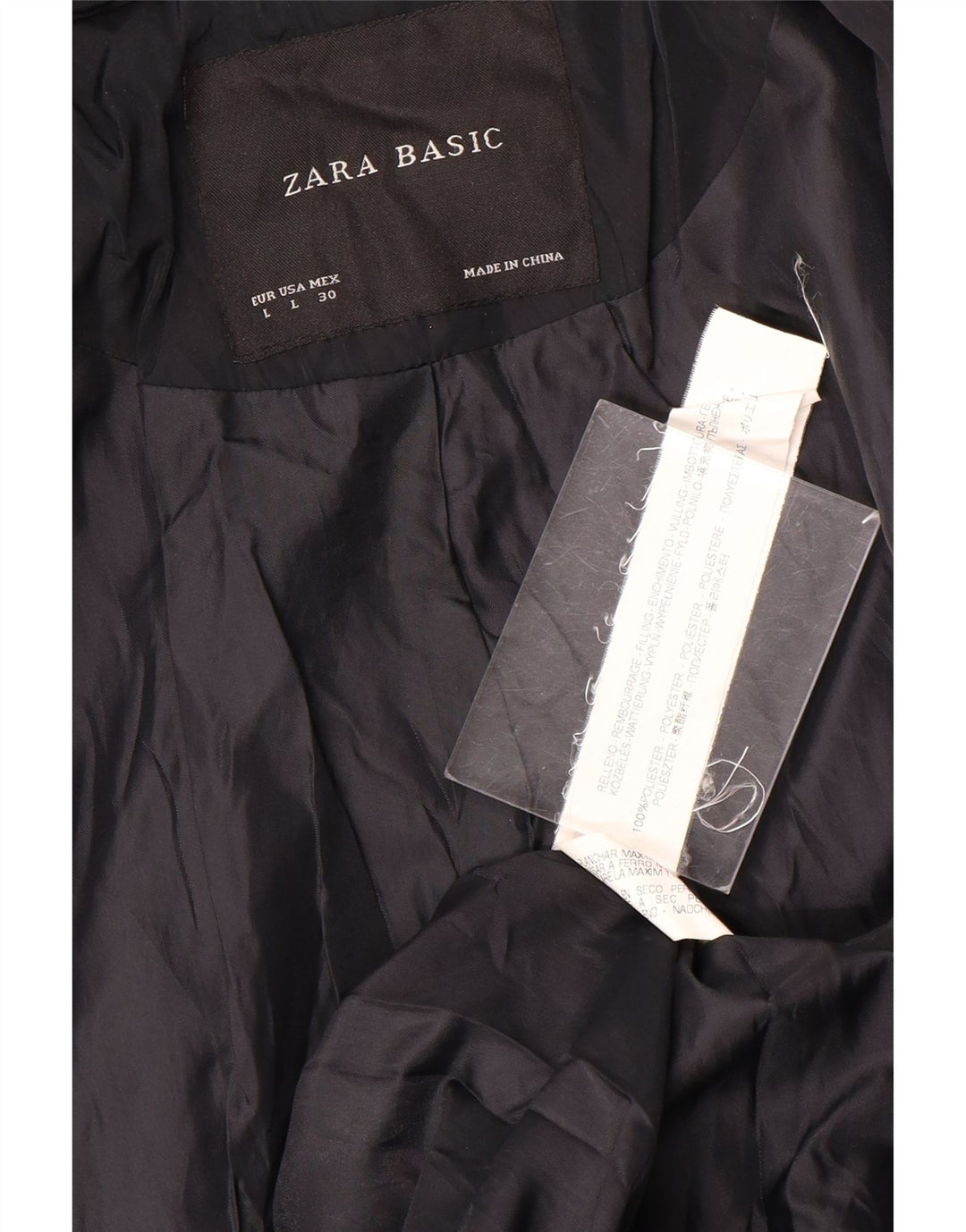 Zara Damen Militärjacke UK 14 Large Marineblau Polyester