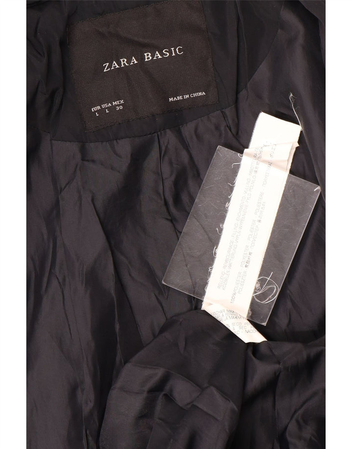 Zara Damen Militärjacke UK 14 Large Marineblau Polyester